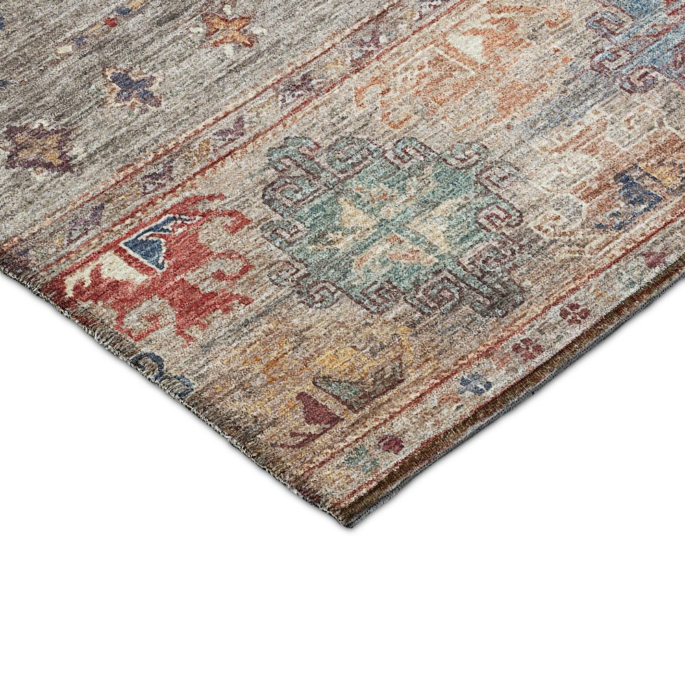 Indoor/Outdoor Karaj Gray 8' x 8' Round Rug. Picture 2