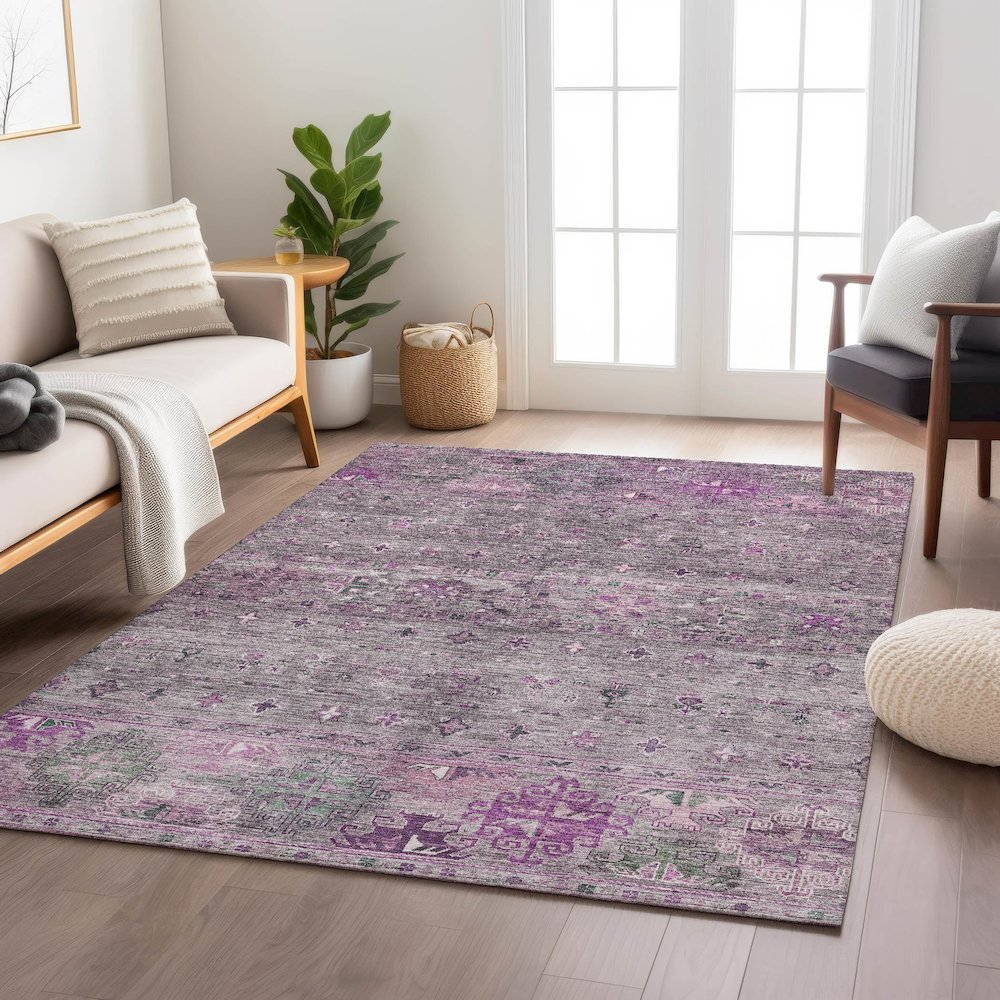 Indoor/Outdoor Karaj Purple 10' x 14' Rug. Picture 5