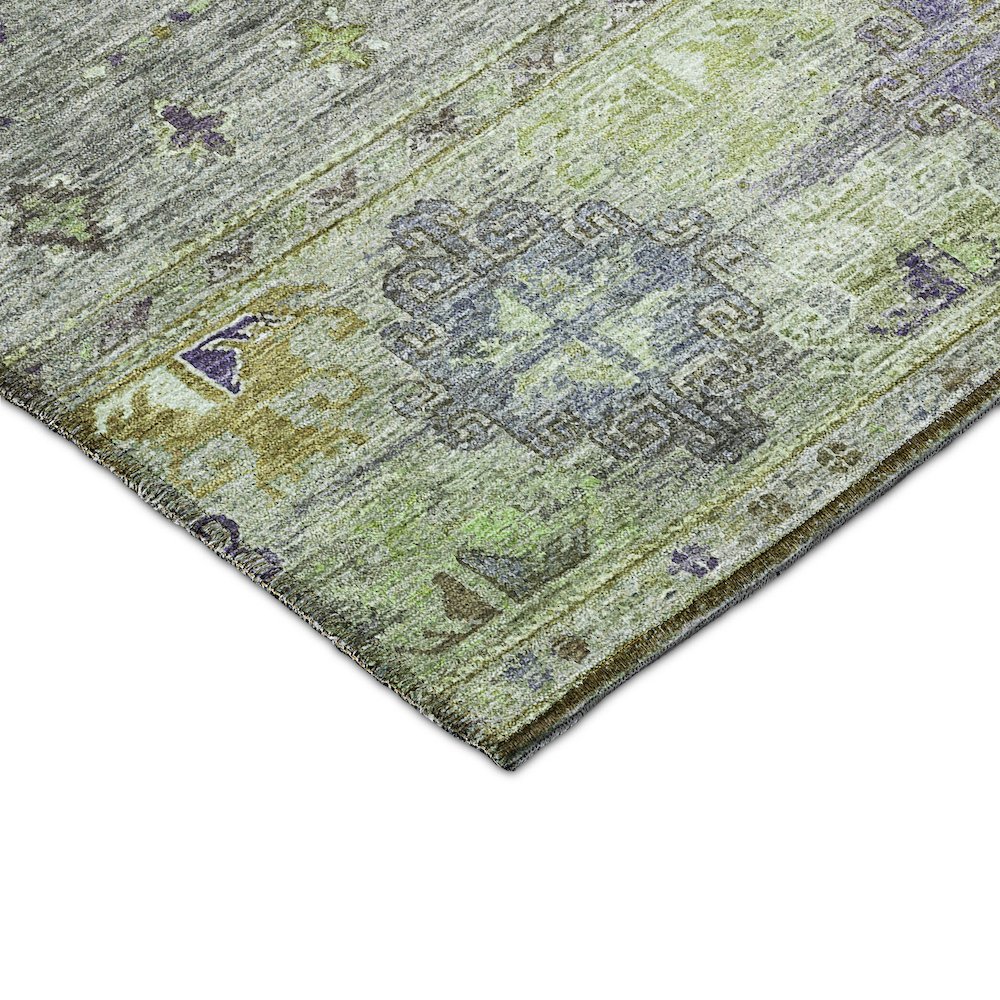 Indoor/Outdoor Karaj Sage 8' x 8' Round Rug. Picture 2
