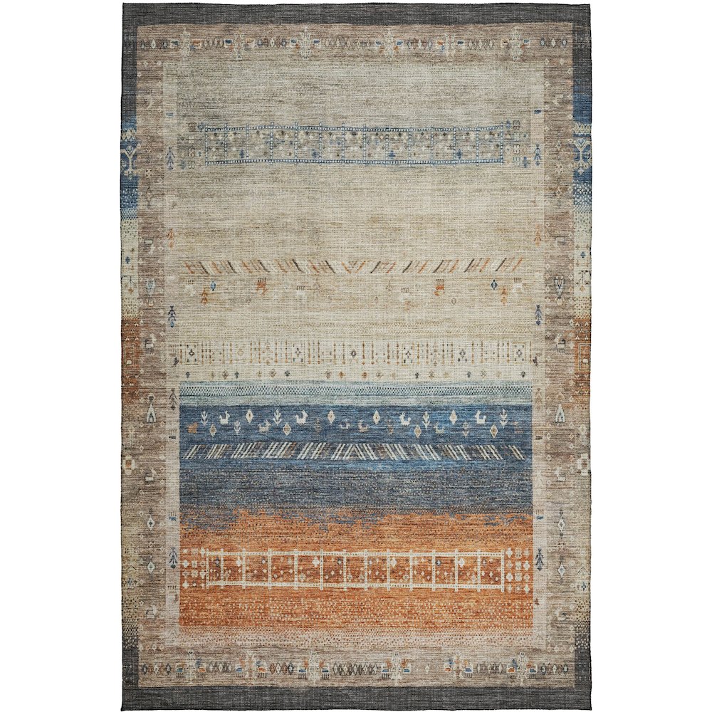 Indoor/Outdoor Karaj Brown 10' x 14' Rug. Picture 1