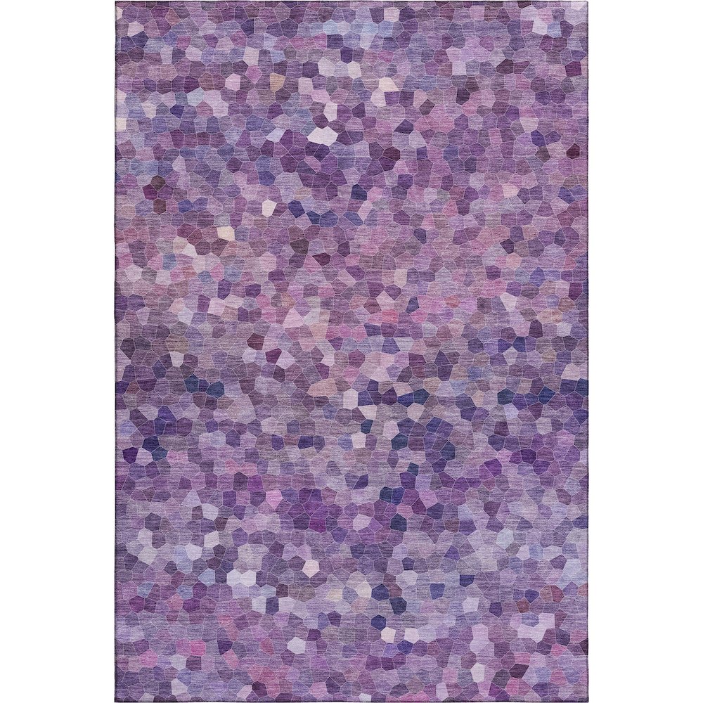 Luxury Washable Indoor/Outdoor Kaleidoscope KL1 Purple 10' x 14' Rug. Picture 1