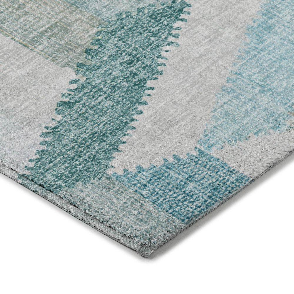 Luxury Washable Lorenzo Teal 8' x 8' Round Rug. Picture 2