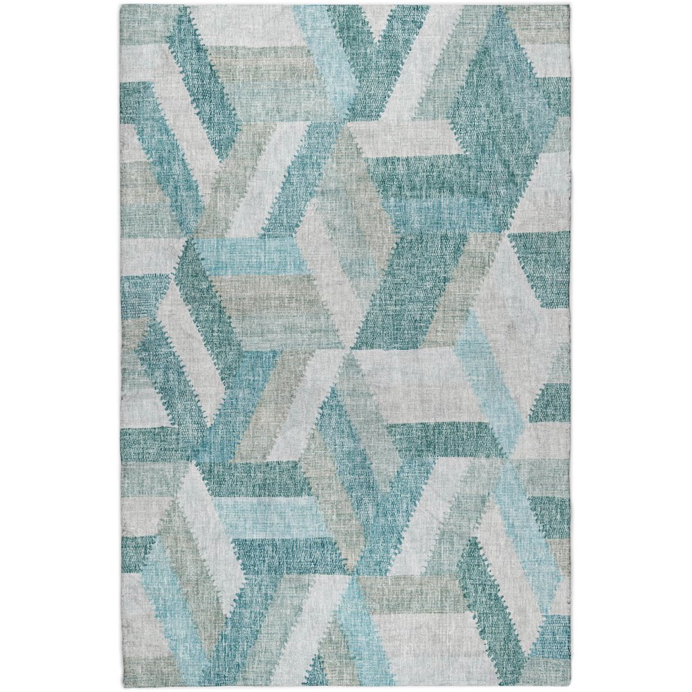 Luxury Washable Lorenzo Teal 10' x 14' Rug. Picture 1