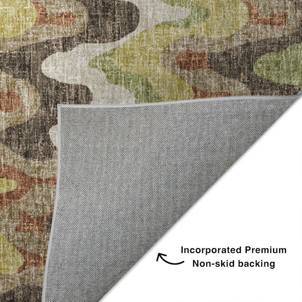 Luxury Washable Lorenzo Chocolate 8' x 8' Round Rug. Picture 4