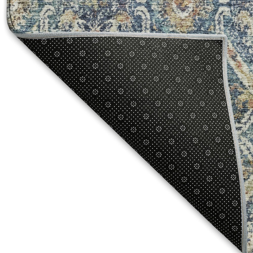 Machine Washable Indoor/Outdoor Neo Denim 8' x 8' Round Rug. Picture 4