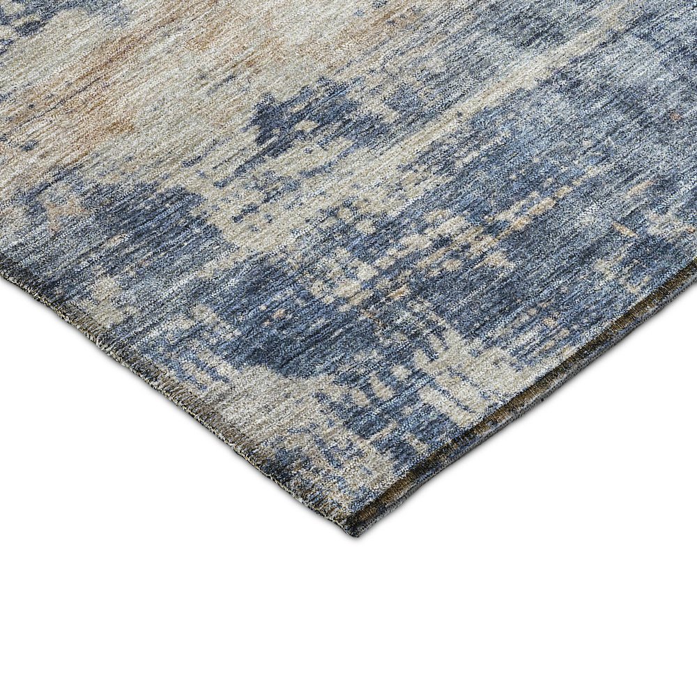 Indoor/Outdoor Nouveau Denim 8' x 8' Round Rug. Picture 2