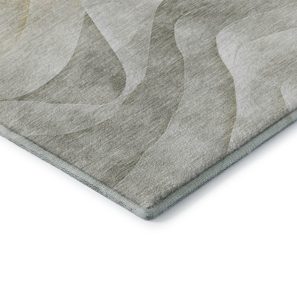 Machine Washable Indoor/Outdoor Pacifica Silver 8' x 8' Round Rug. Picture 2