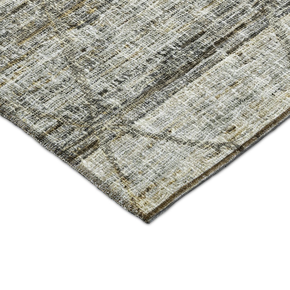 Luxury Washable Indoor/Outdoor Portico Pewter 8' x 8' Round Rug. Picture 2