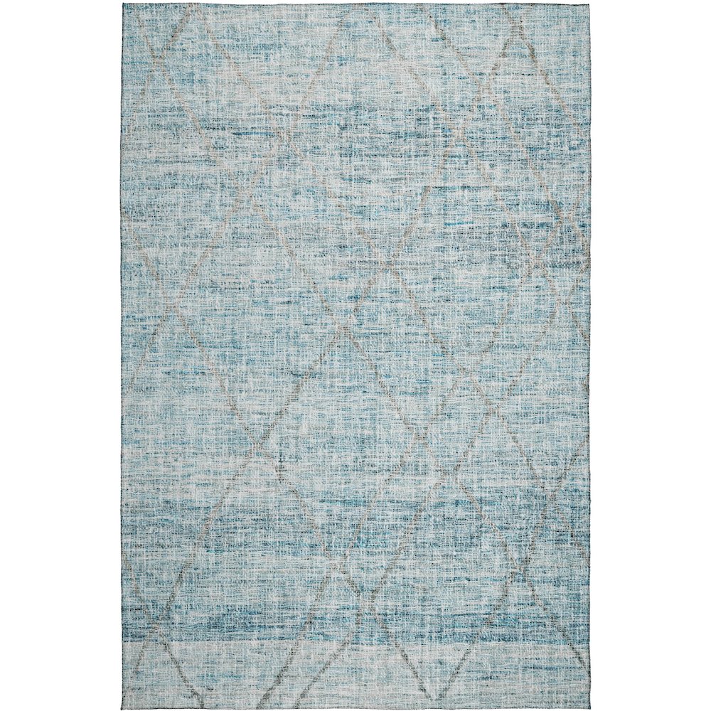 Luxury Washable Indoor/Outdoor Portico Teal 10' x 14' Rug. Picture 1