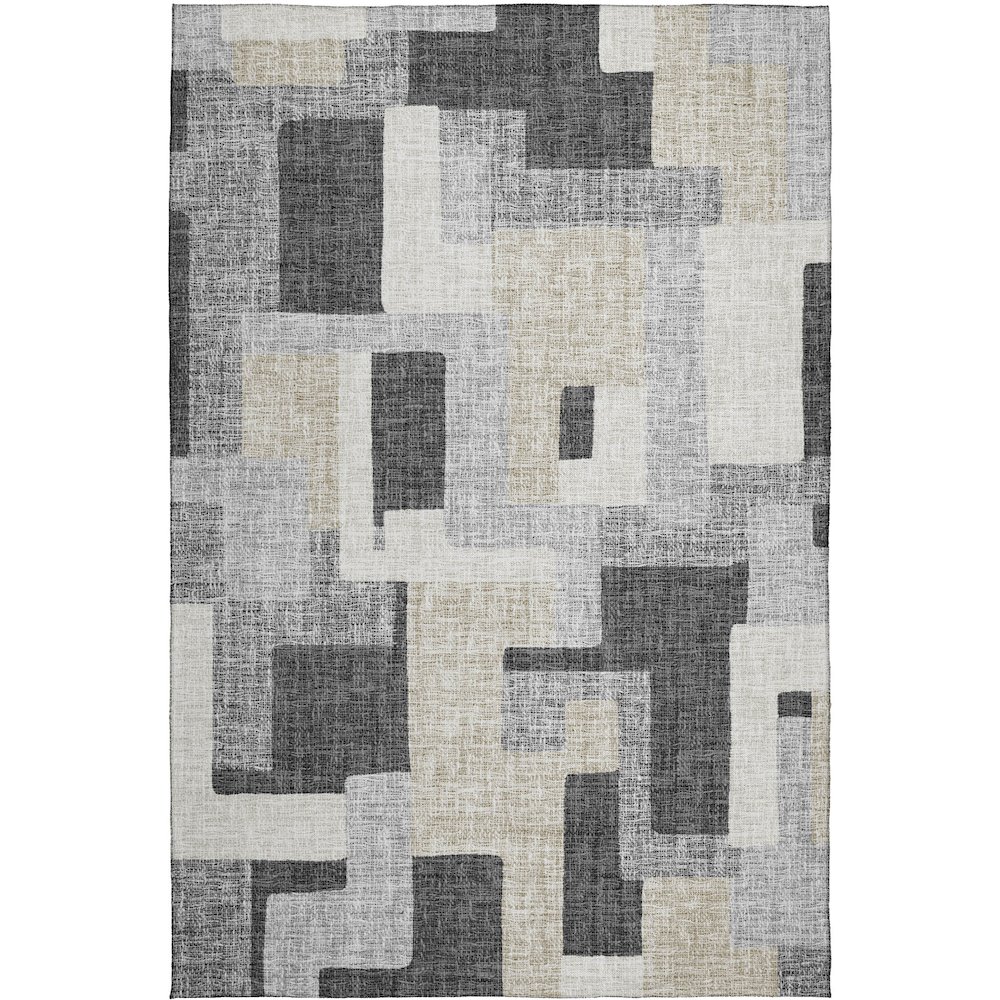 Luxury Washable Indoor/Outdoor Portico Gray 10' x 14' Rug. Picture 1