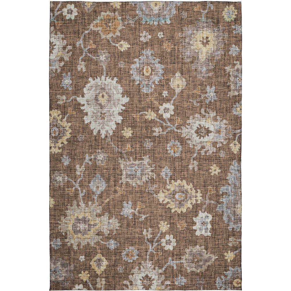 Luxury Washable Indoor/Outdoor Portico Chocolate 10' x 14' Rug. Picture 1