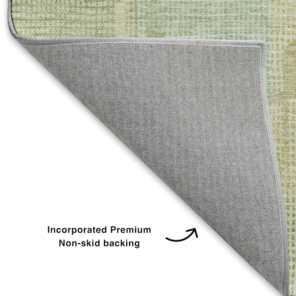 Luxury Washable Indoor/Outdoor Ravenna Green 8' x 8' Round Rug. Picture 4