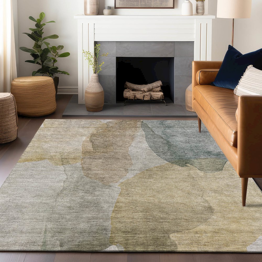 Luxury Washable Indoor/Outdoor Ravenna Wheat 10' x 14' Rug. Picture 6