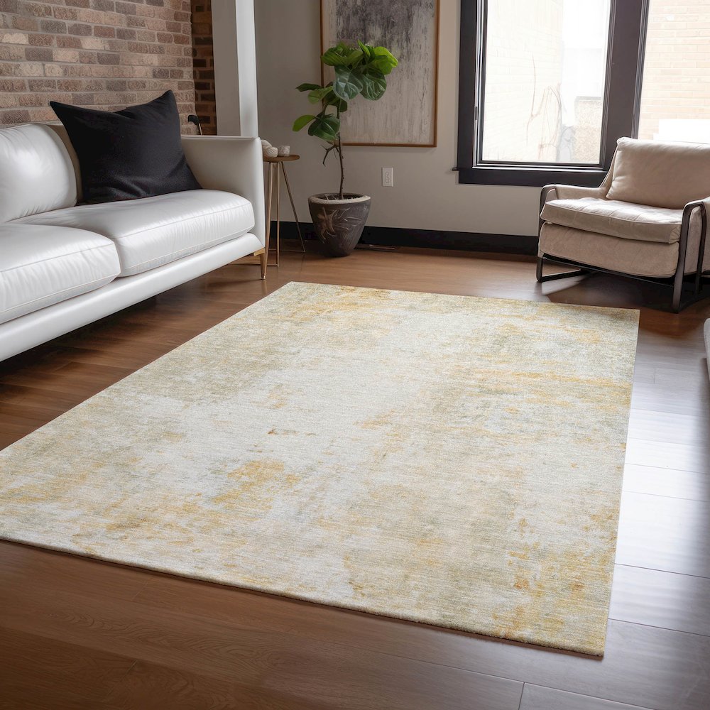 Luxury Washable Indoor/Outdoor Ravenna Linen 10' x 14' Rug. Picture 5
