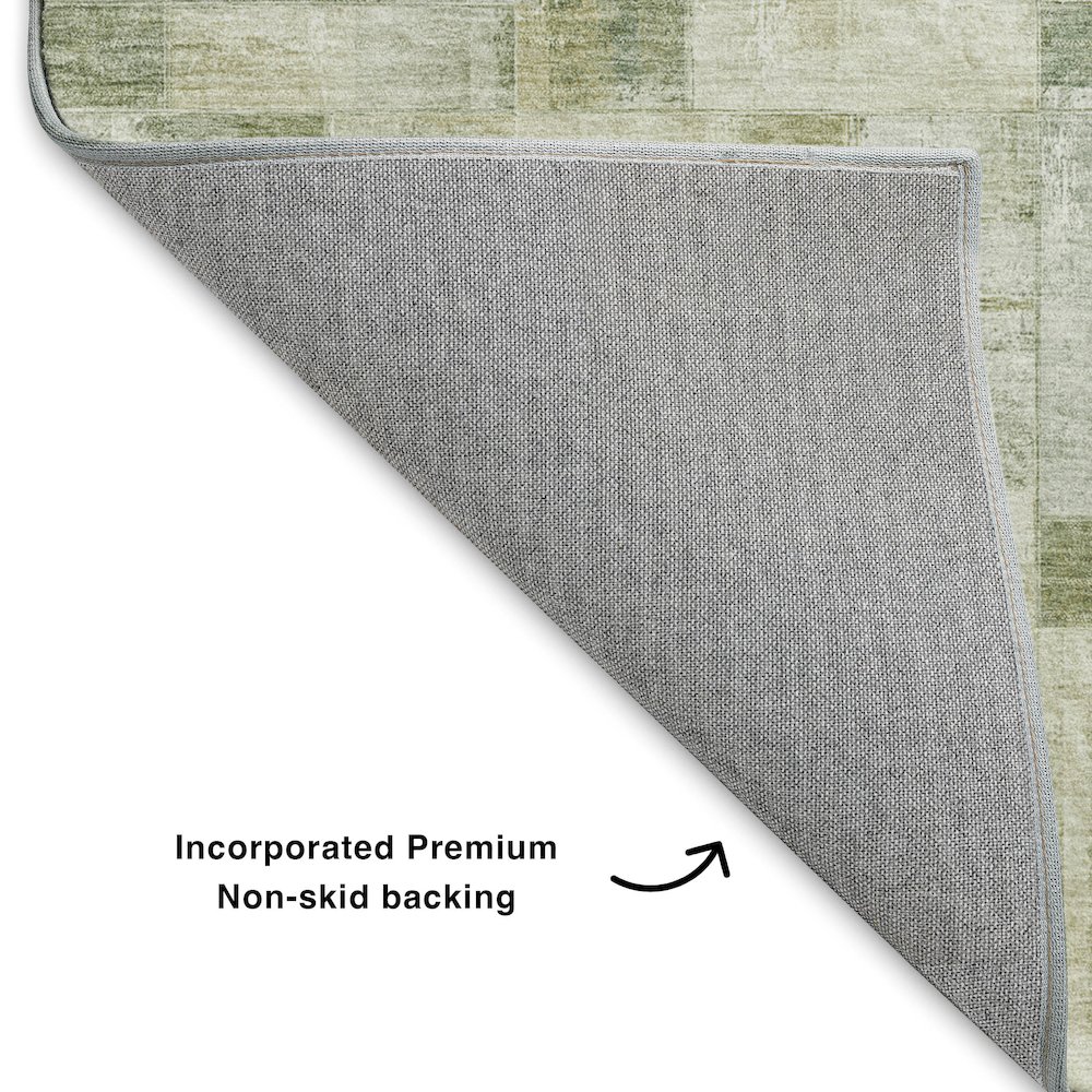 Luxury Washable Indoor/Outdoor Ravenna Sage 8' x 8' Round Rug. Picture 4