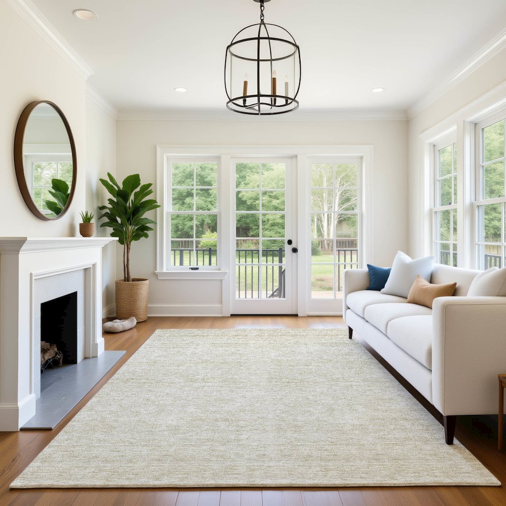 Luxury Washable Indoor/Outdoor Soft Essentials SE1 Brown 10' x 14' Rug. Picture 6