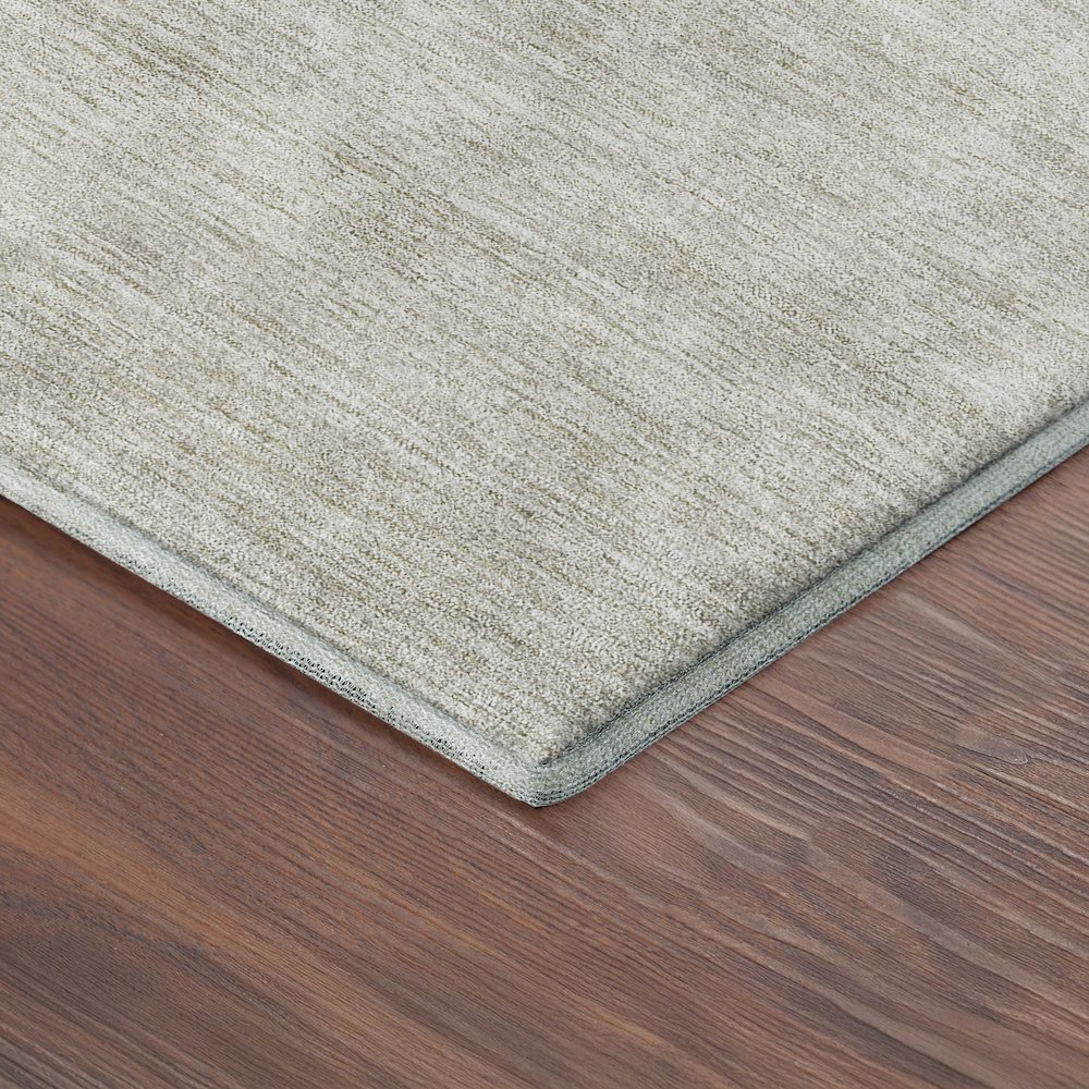 Luxury Washable Indoor/Outdoor Soft Essentials SE1 Ivory 8' x 8' Rug. Picture 2