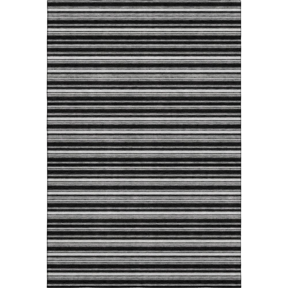 Luxury Washable Indoor/Outdoor Soft Essentials SE2 Black 10' x 14' Rug. Picture 1