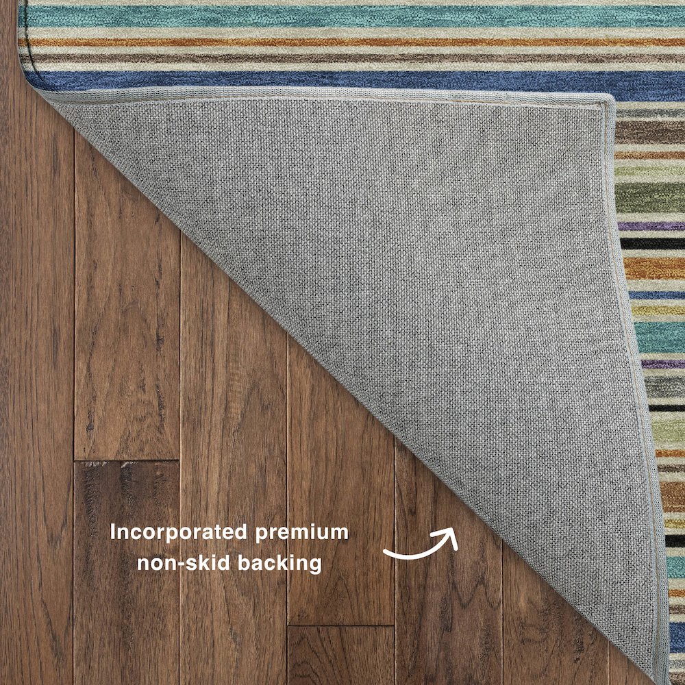 Luxury Washable Indoor/Outdoor Soft Essentials SE2 Multi 8' x 8' Rug. Picture 4