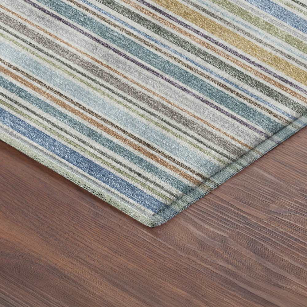 Luxury Washable Indoor/Outdoor Soft Essentials SE2 Multi 8' x 8' Rug. Picture 2
