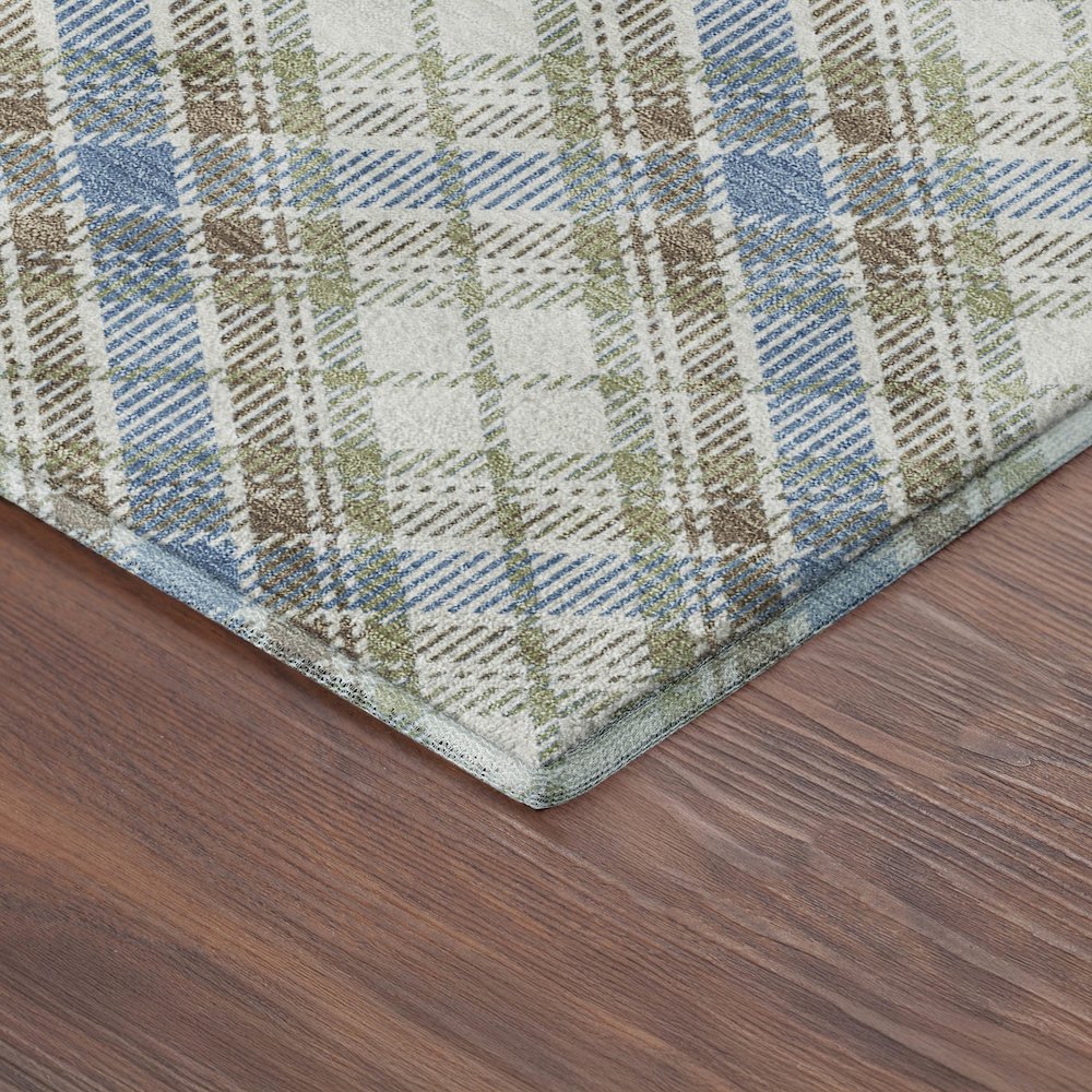 Luxury Washable Indoor/Outdoor Soft Essentials SE3 Blue 8' x 8' Rug. Picture 2