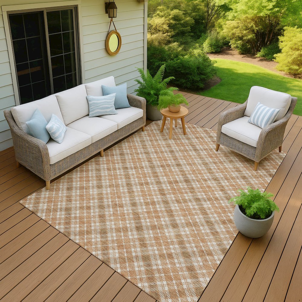 Luxury Washable Indoor/Outdoor Soft Essentials SE3 Orange 9' x 12' Rug. Picture 7