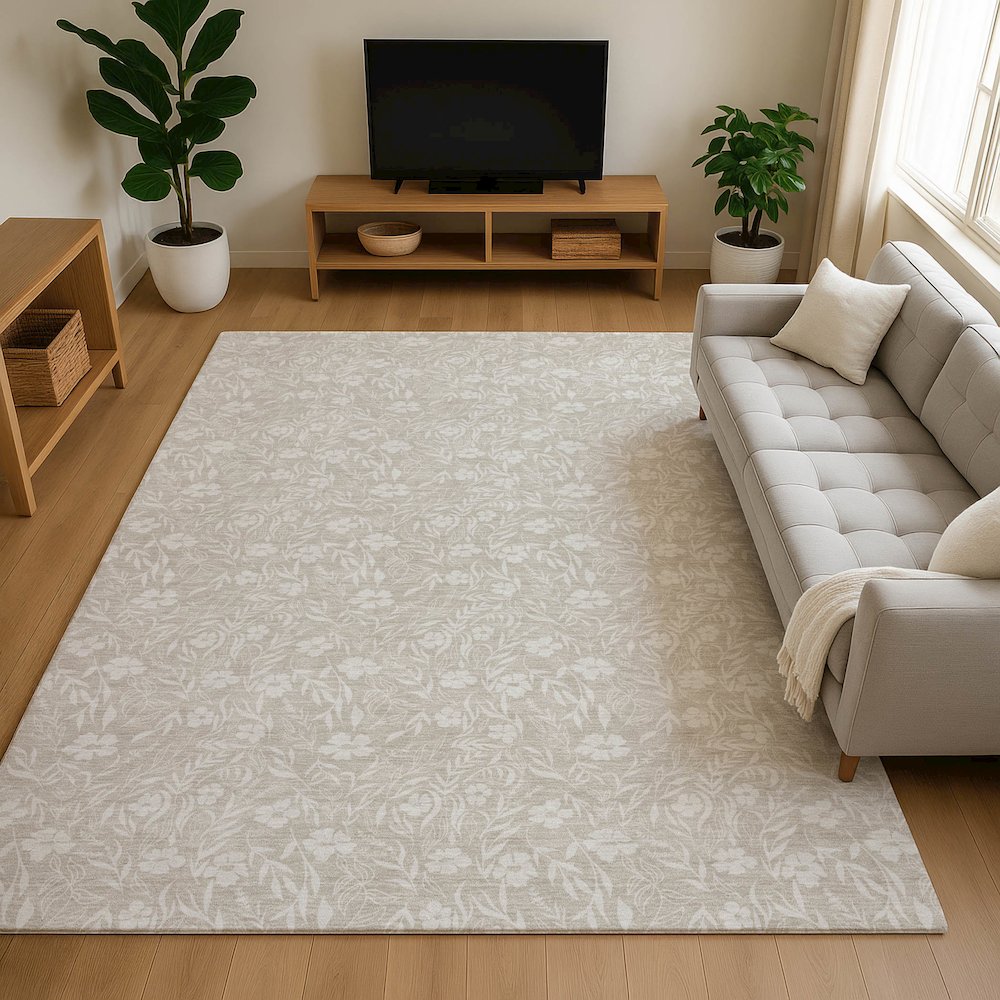 Luxury Washable Indoor/Outdoor Soft Essentials SE4 Brown 10' x 14' Rug. Picture 6