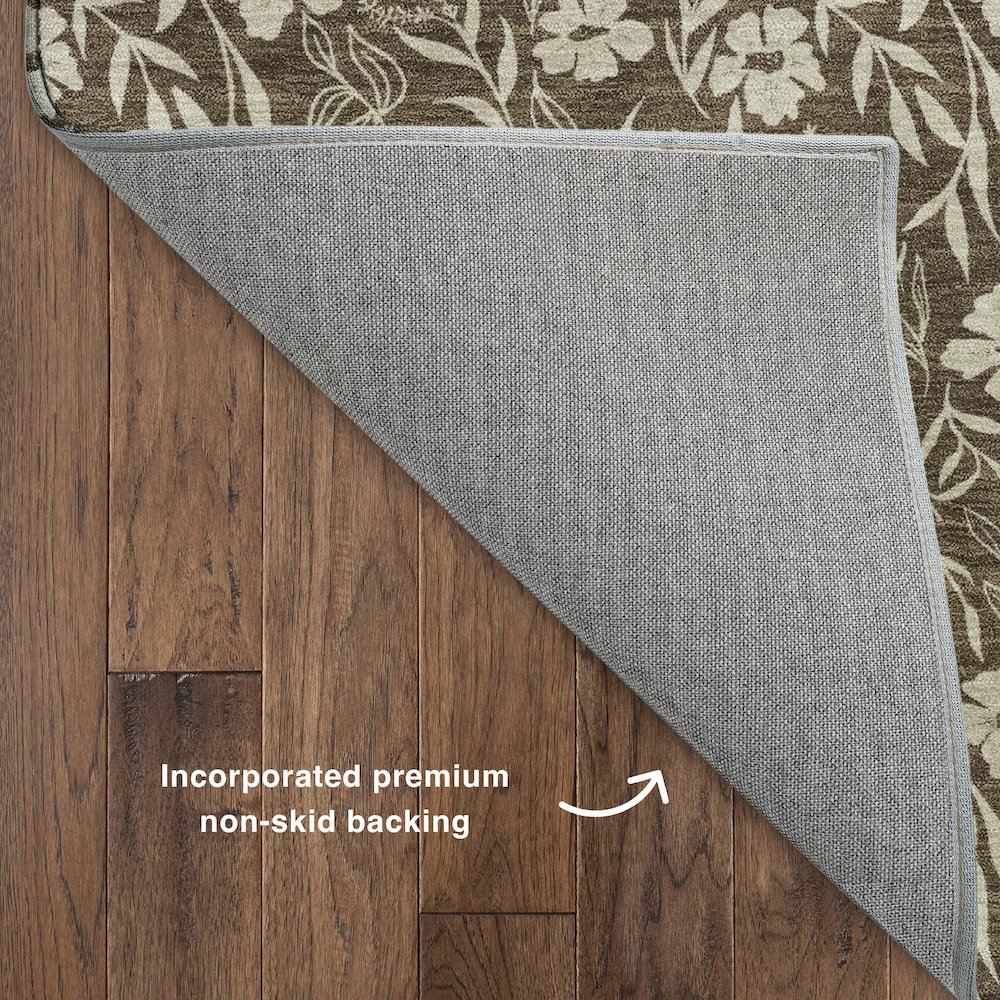 Luxury Washable Indoor/Outdoor Soft Essentials SE4 Brown 8' x 8' Rug. Picture 4