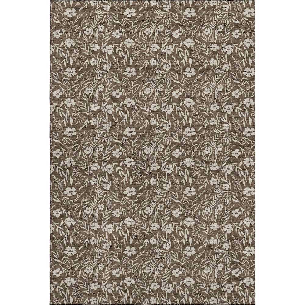Luxury Washable Indoor/Outdoor Soft Essentials SE4 Brown 10' x 14' Rug. Picture 1