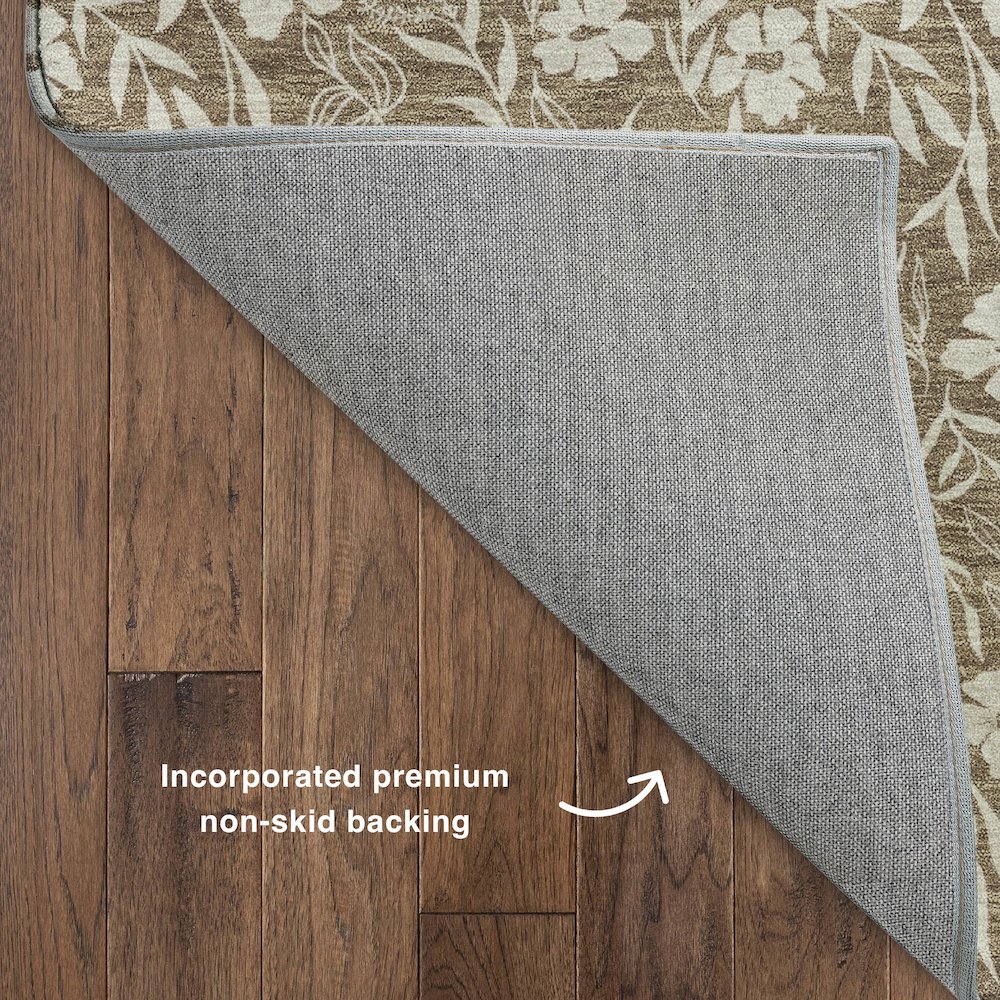 Luxury Washable Indoor/Outdoor Soft Essentials SE4 Brown 8' x 8' Rug. Picture 4