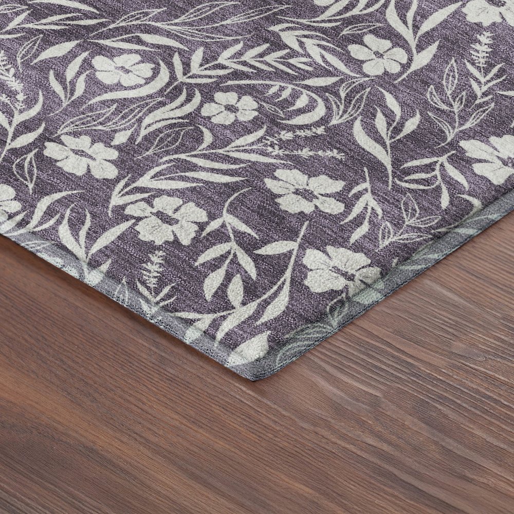 Luxury Washable Indoor/Outdoor Soft Essentials SE4 Purple 8' x 8' Rug. Picture 2