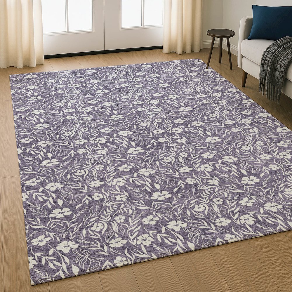 Luxury Washable Indoor/Outdoor Soft Essentials SE4 Purple 10' x 14' Rug. Picture 5