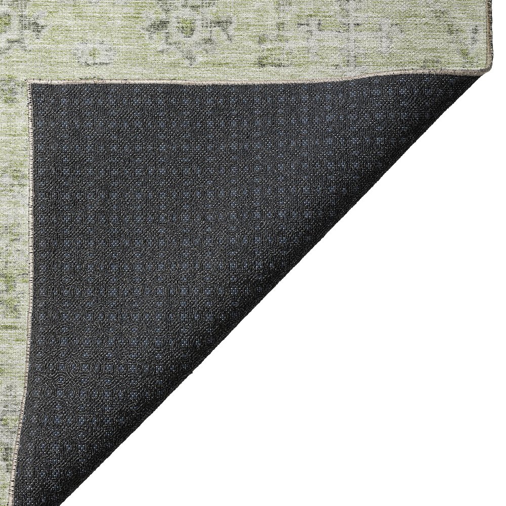 Luxury Washable Indoor/Outdoor Solace Aloe 8' x 8' Round Rug. Picture 4