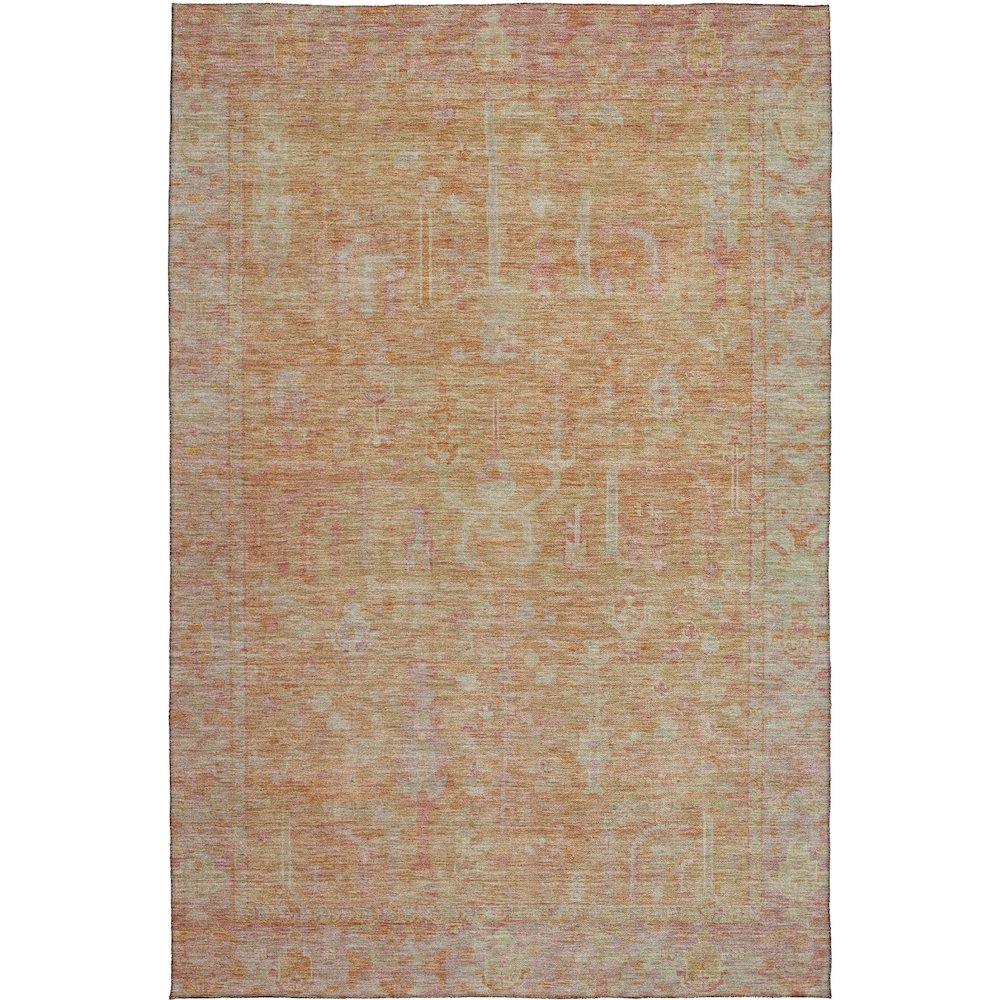 Luxury Washable Indoor/Outdoor Solace Coral 10' x 14' Rug. Picture 1