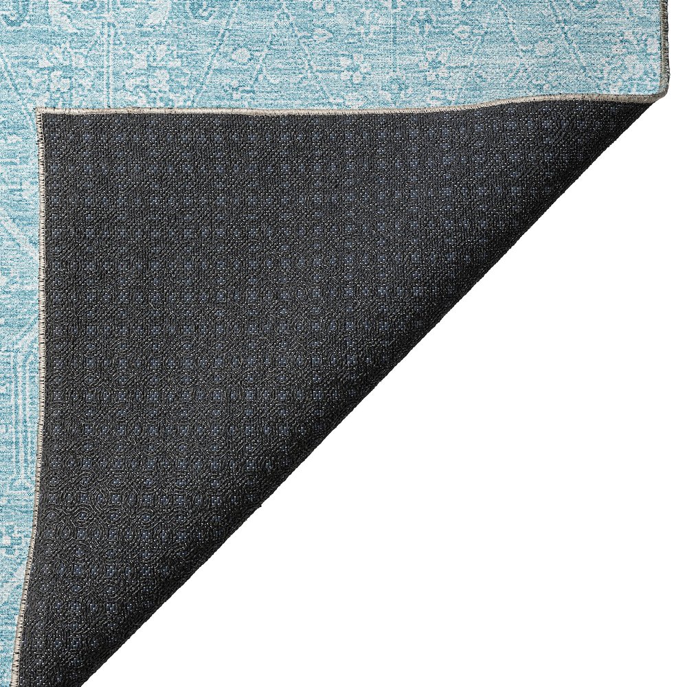 Luxury Washable Indoor/Outdoor Solace Sky 8' x 8' Round Rug. Picture 4