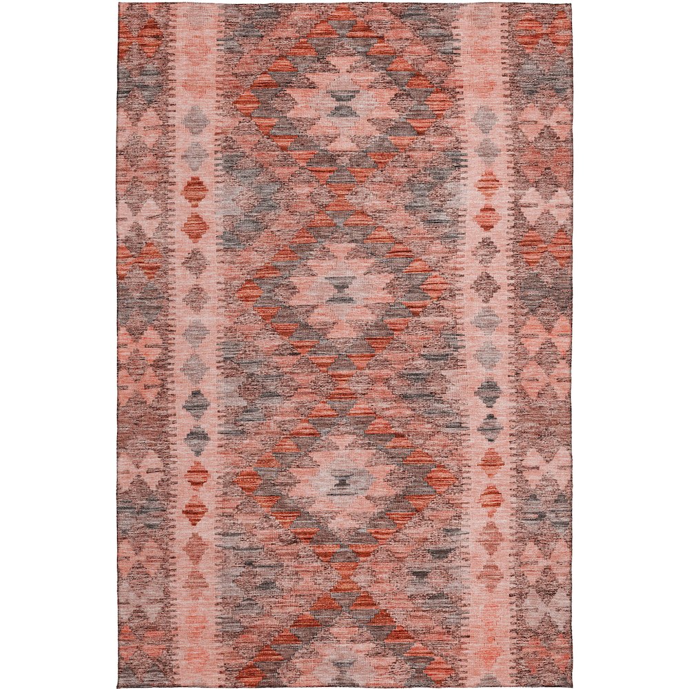 Luxury Washable Indoor/Outdoor Solace Terracotta 10' x 14' Rug. Picture 1