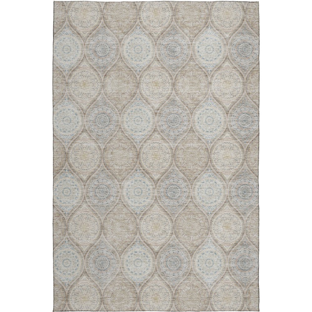 Luxury Washable Indoor/Outdoor Solace Taupe 10' x 14' Rug. Picture 1