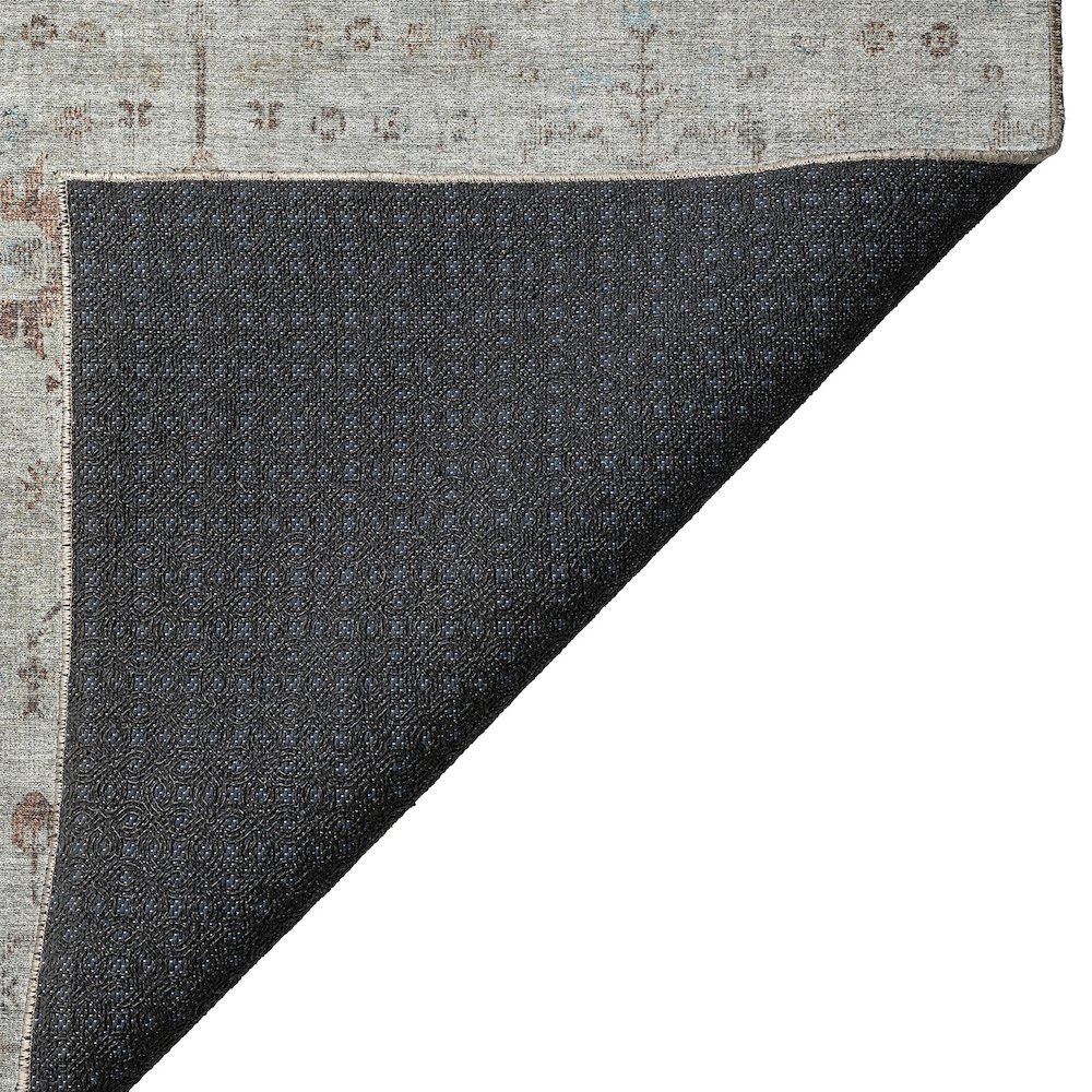 Luxury Washable Indoor/Outdoor Solace Gray 8' x 8' Round Rug. Picture 4
