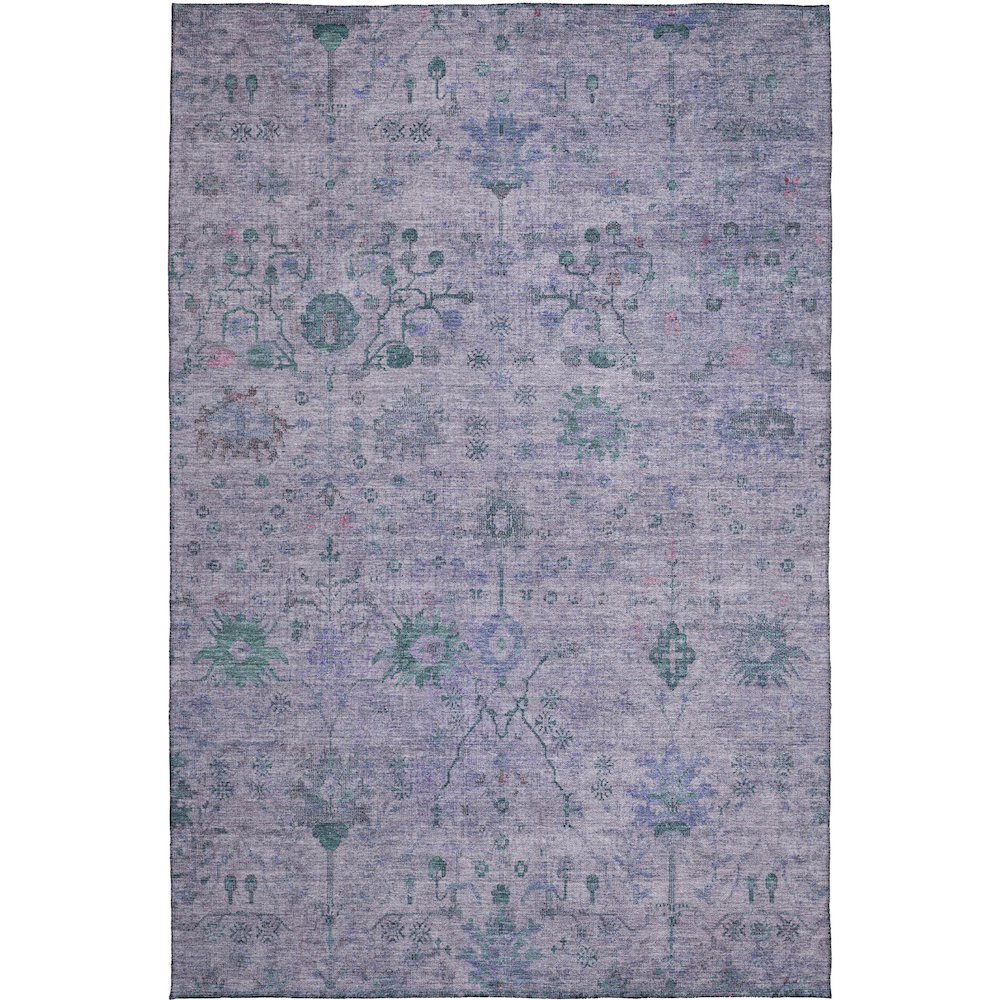 Luxury Washable Indoor/Outdoor Solace Lavender 10' x 14' Rug. Picture 1