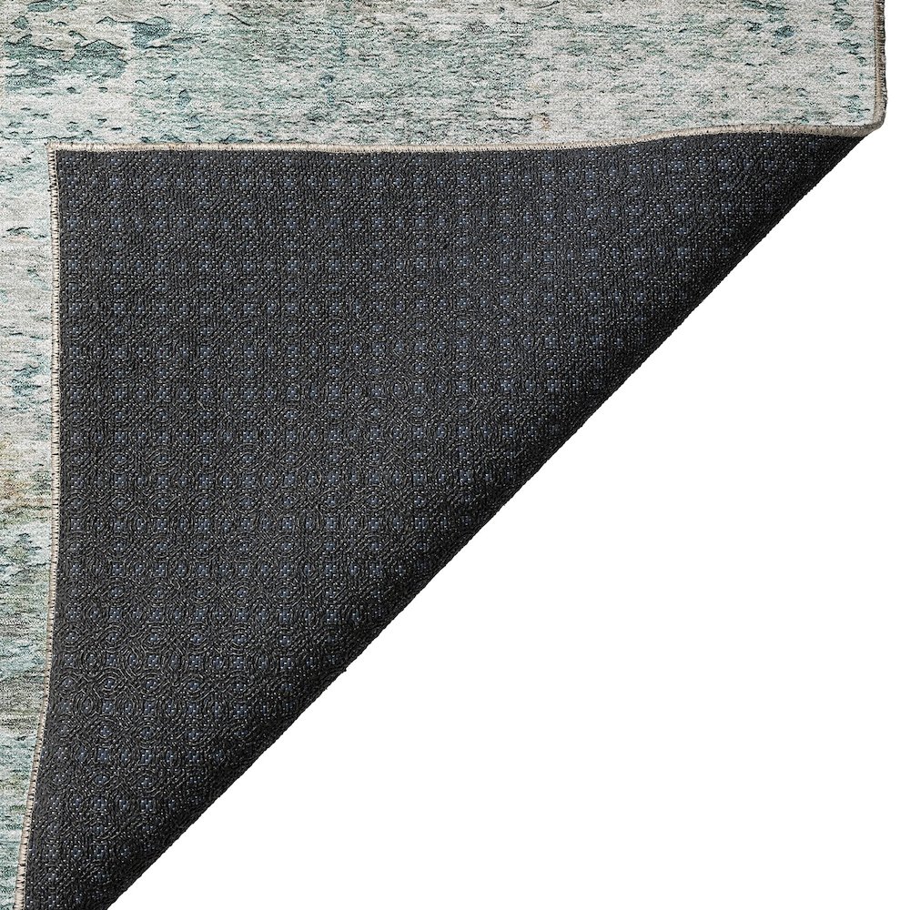 Luxury Washable Indoor/Outdoor Solace Teal 8' x 8' Round Rug. Picture 4