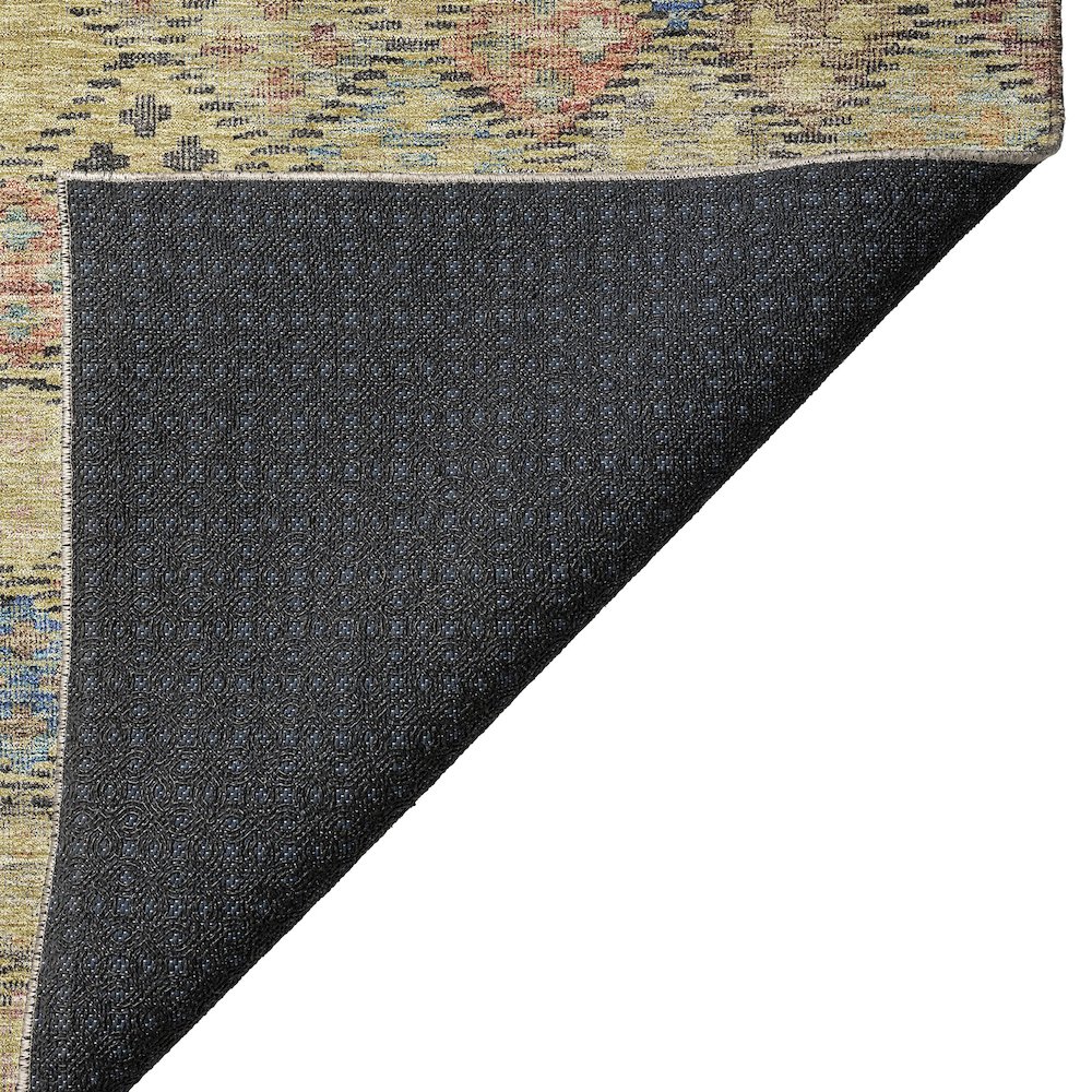 Luxury Washable Indoor/Outdoor Solace Gold 8' x 8' Round Rug. Picture 4