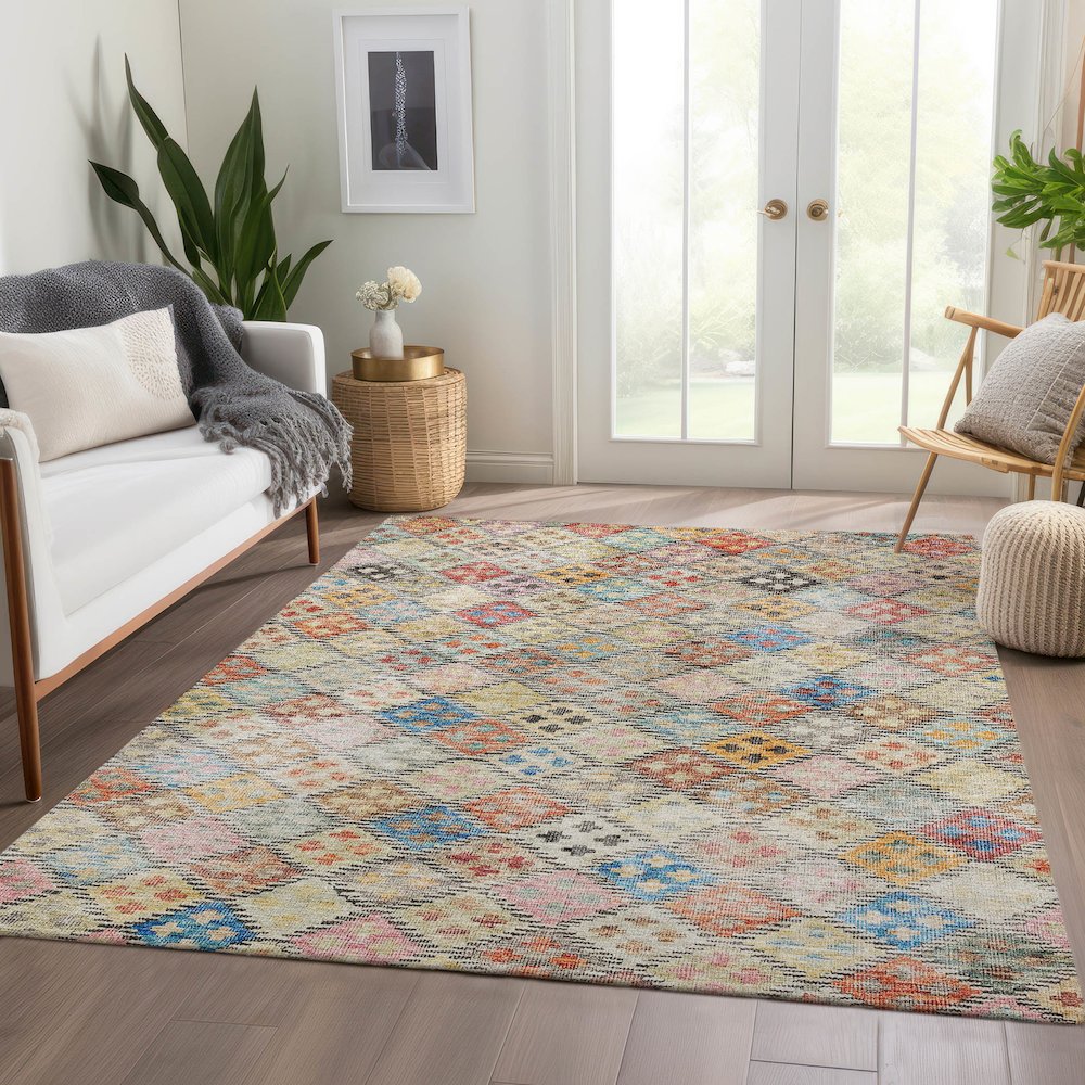Luxury Washable Indoor/Outdoor Solace Paprika 10' x 14' Rug. Picture 5