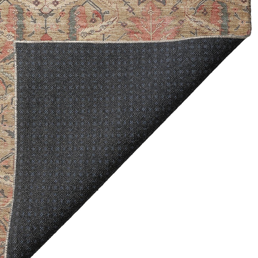 Luxury Washable Indoor/Outdoor Solace Tan 8' x 8' Round Rug. Picture 4