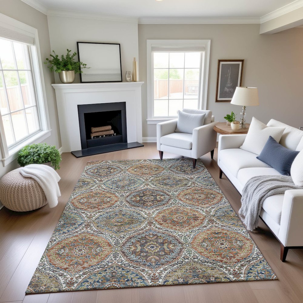 Indoor/Outdoor Silk Road Multi 9' x 12' Rug. Picture 5