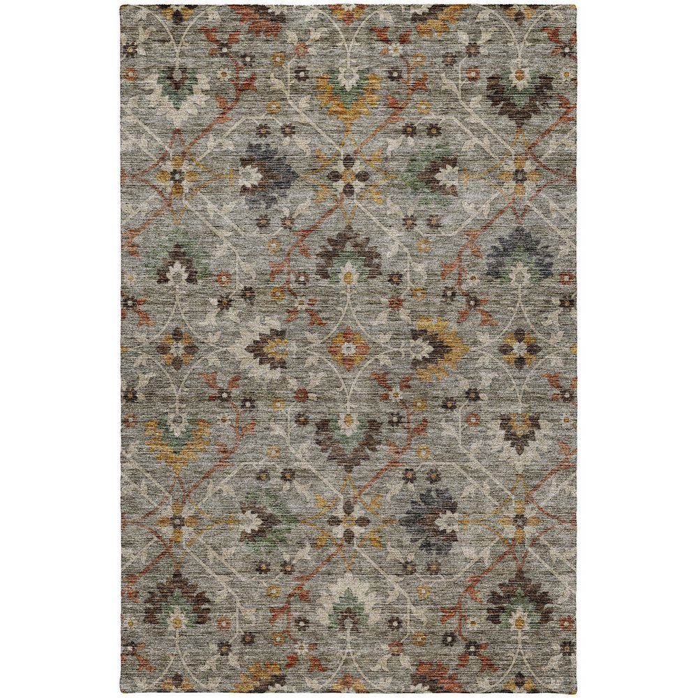 Indoor/Outdoor Silk Road Pewter 9' x 12' Rug. Picture 1