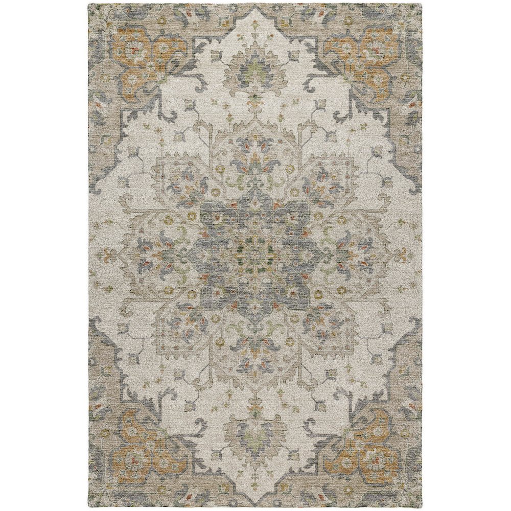 Indoor/Outdoor Silk Road Ivory 9' x 12' Rug. Picture 1
