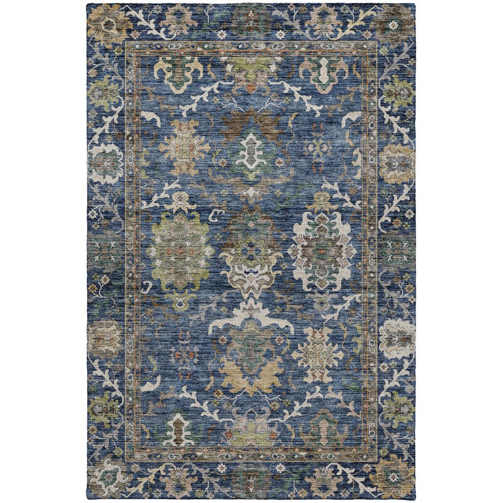 Indoor/Outdoor Silk Road Navy 9' x 12' Rug. Picture 1