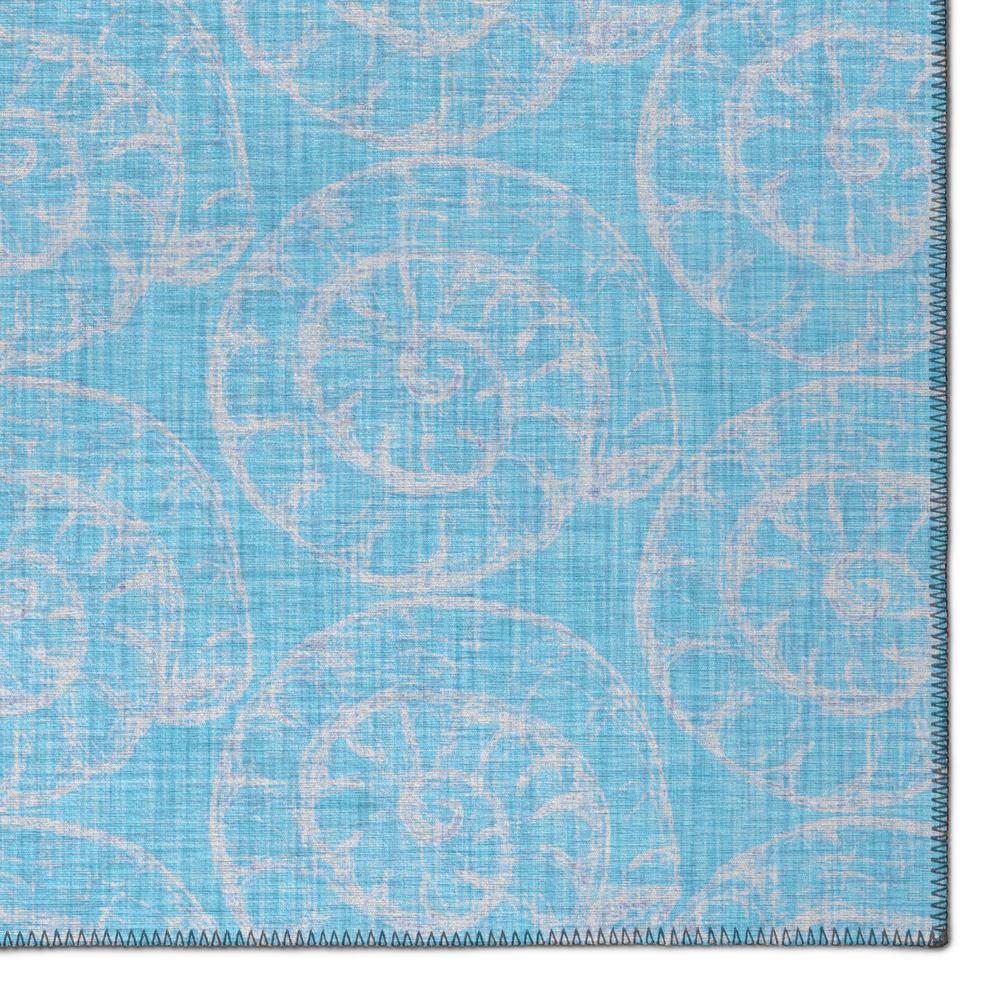 Indoor/Outdoor Surfside ASR41 Aqua Washable 8' x 8' Round Rug. Picture 3