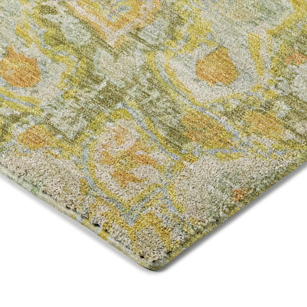 Luxury Washable Indoor/Outdoor Tabrook Aloe 8' x 8' Round Rug. Picture 2