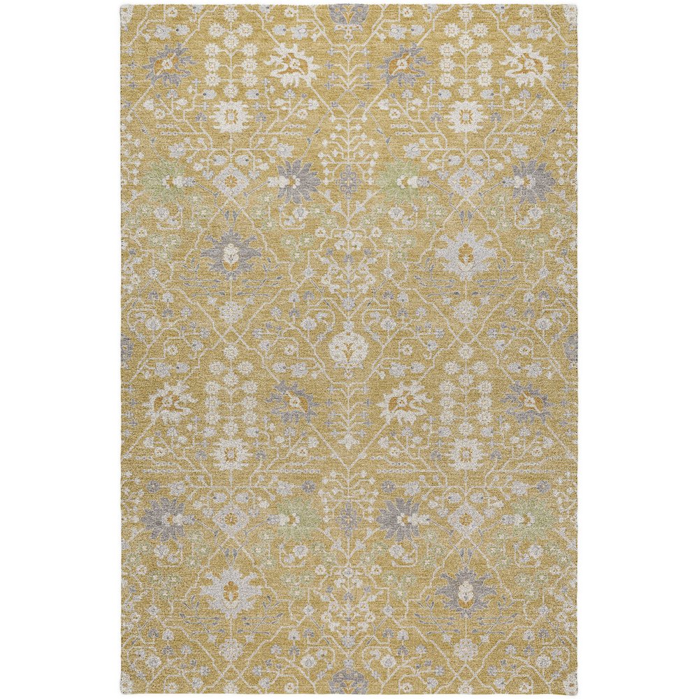 Luxury Washable Indoor/Outdoor Tabrook Gold 10' x 14' Rug. Picture 1